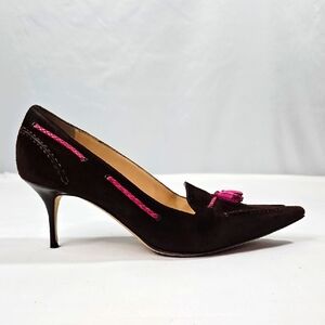 Cole Haan Brown and Pink Heels with Sophisticated Design